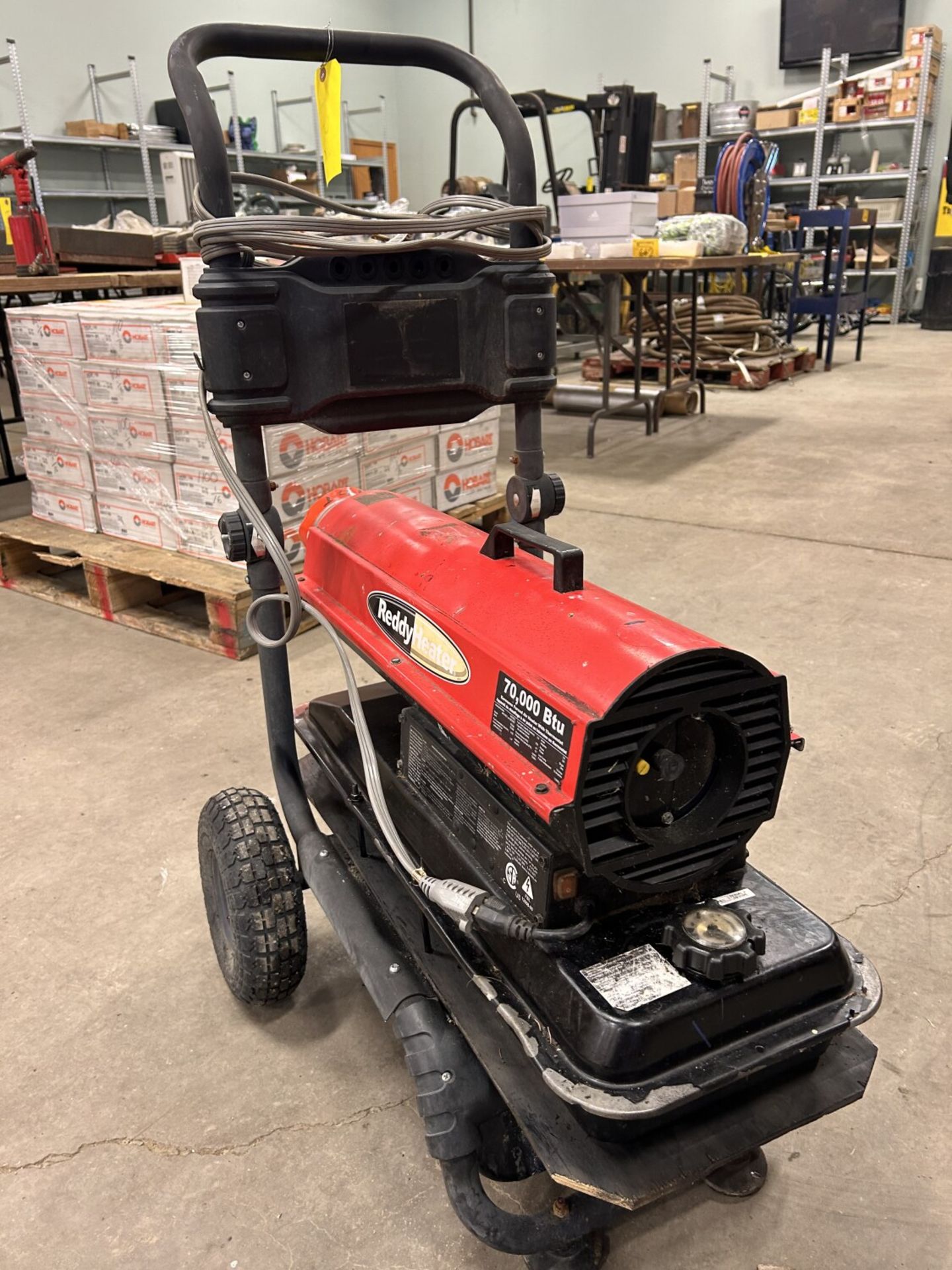 REDDY 70,000 BTU - KEROSENE HEATER ON 2 WHEEL CART - Image 4 of 4