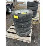 4 - FORD 15" RIMS W/ RUBBER FIRESTONE 195/60 R15 (NOT MUCH TREAD LEFT)