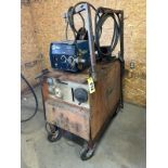 ACKLANDS 250DC/CP/TS POWERSOURCE WELDER, S/N: HH003127, W/MILLER 22A WIRE FEEDER (UNTESTED)
