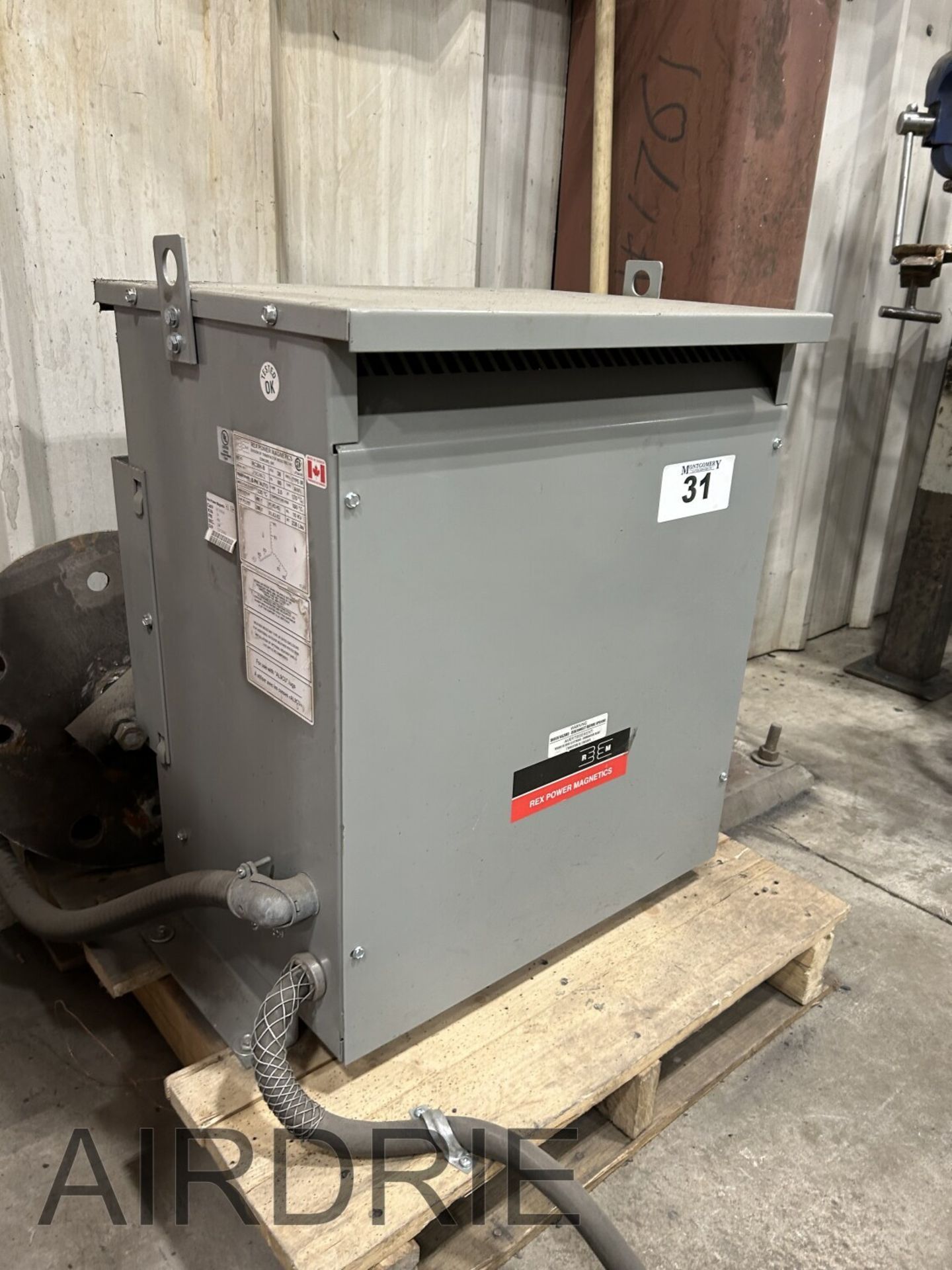 *OFFSITE* REX POWER MAGNETICS DRY TYPE TRANSFORMER MOD. CDT0030VHA6C1BA, 30 KVA, PRI 600 SEC 208/120 - Image 2 of 5