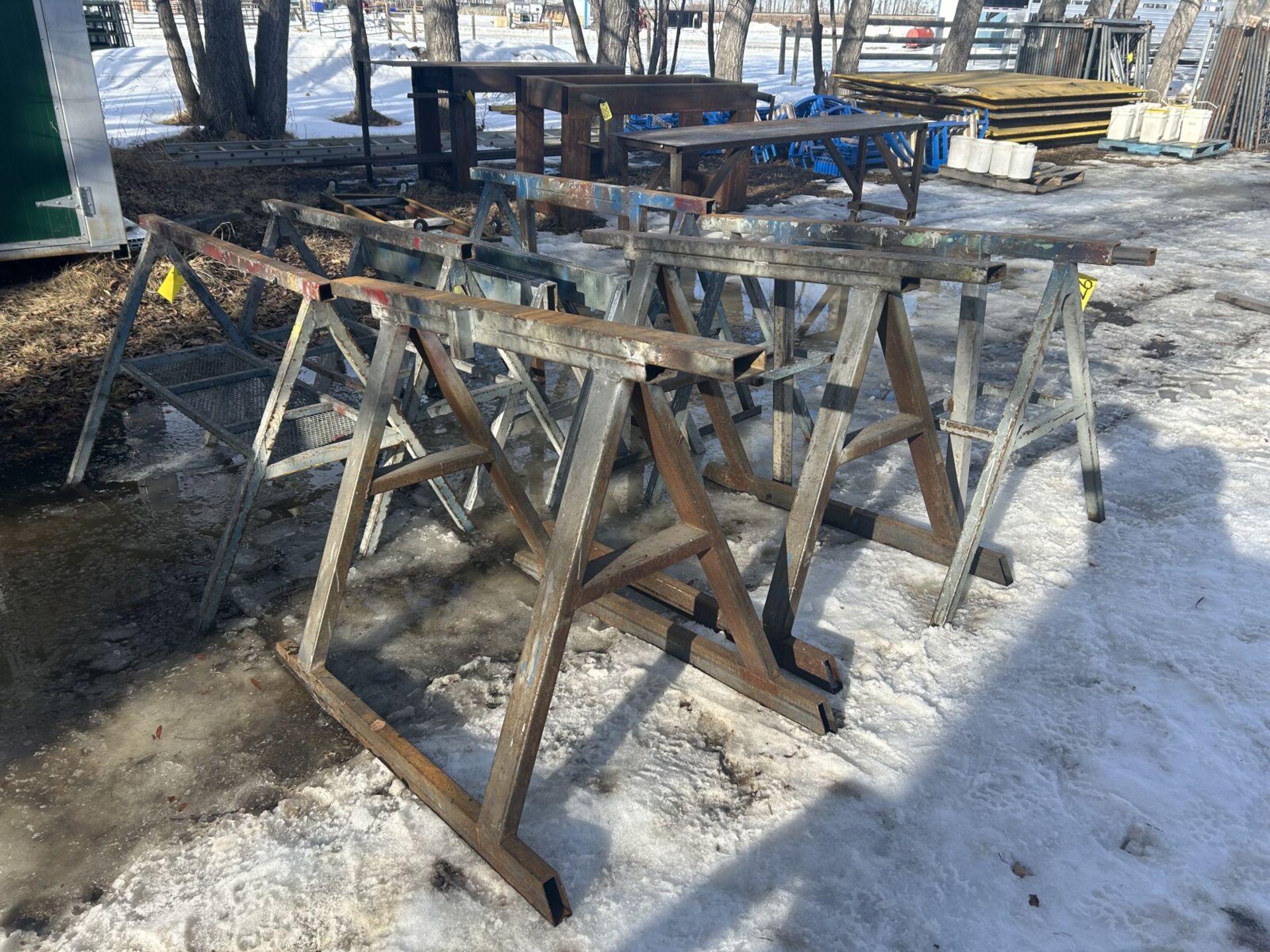 STEEL SHOP BUILT SAW HORSES - Image 2 of 4