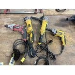 DEWALT SIDE GRINDERS, ASSORTED ELECTRIC DRILLS