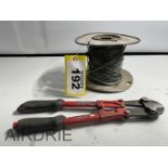 *OFFSITE* ROLL OF AIRCRAFT CABLE AND WESTWARD 14" BOLT CUTTERS