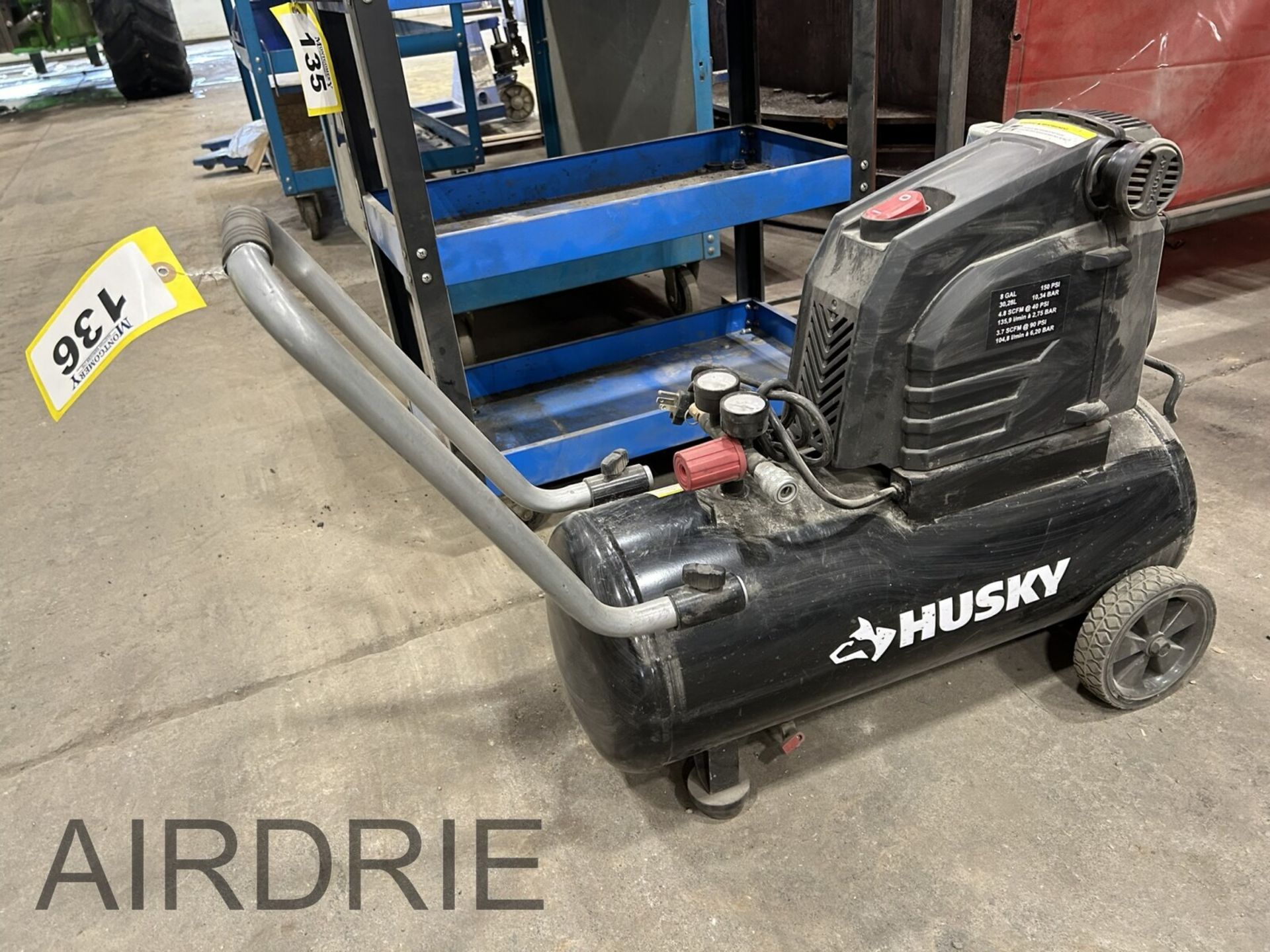 *OFFSITE* HUSKY 8 GAL. PORTABLE AIR COMPRESSOR (NO HOSE)