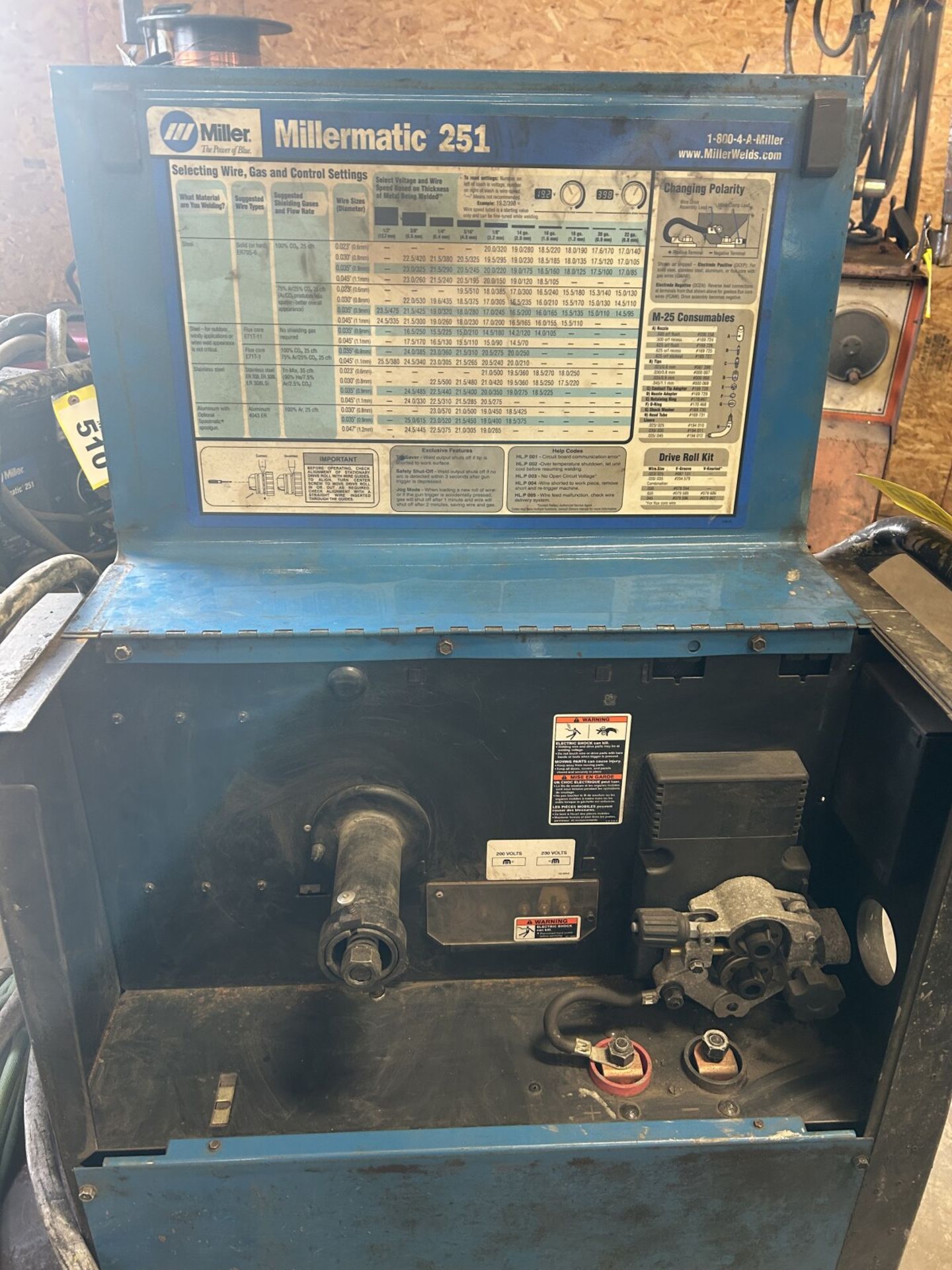 MILLERMATIC 251 MIG WELDER S/N: LG040354B, 1PH, 220V - NO CABLES (UNTESTED) - Image 5 of 6