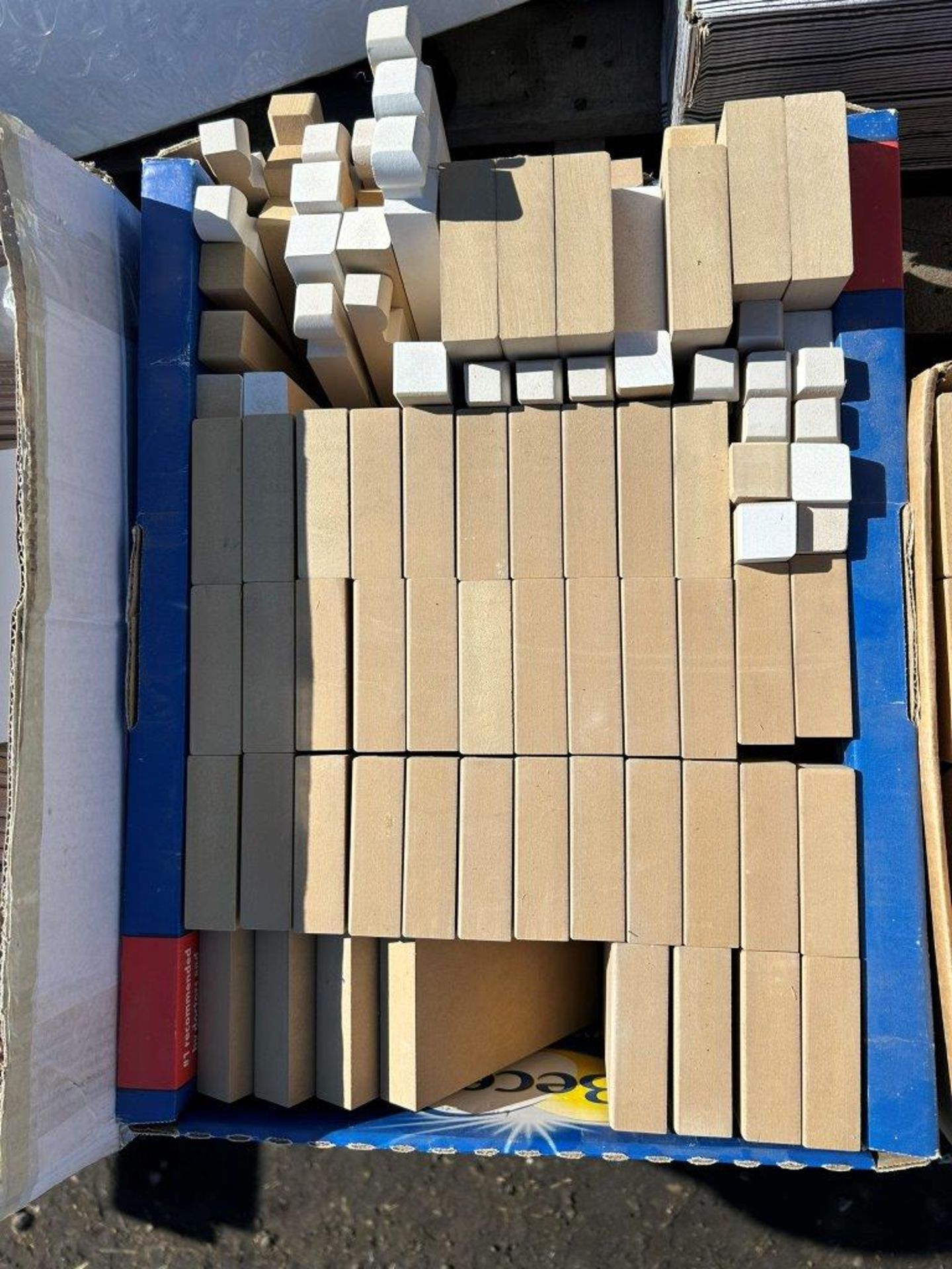 MDF PLINTH BLOCKS, WALL TILE, GOLF CLUBS, TELEPOSTS, JOIST HANGERS ETC. - Image 10 of 14