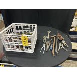 ASSORTED HAND TOOLS, CRESCENT WRENCHES, PLIERS, SCREWDRIVERS, ETC…
