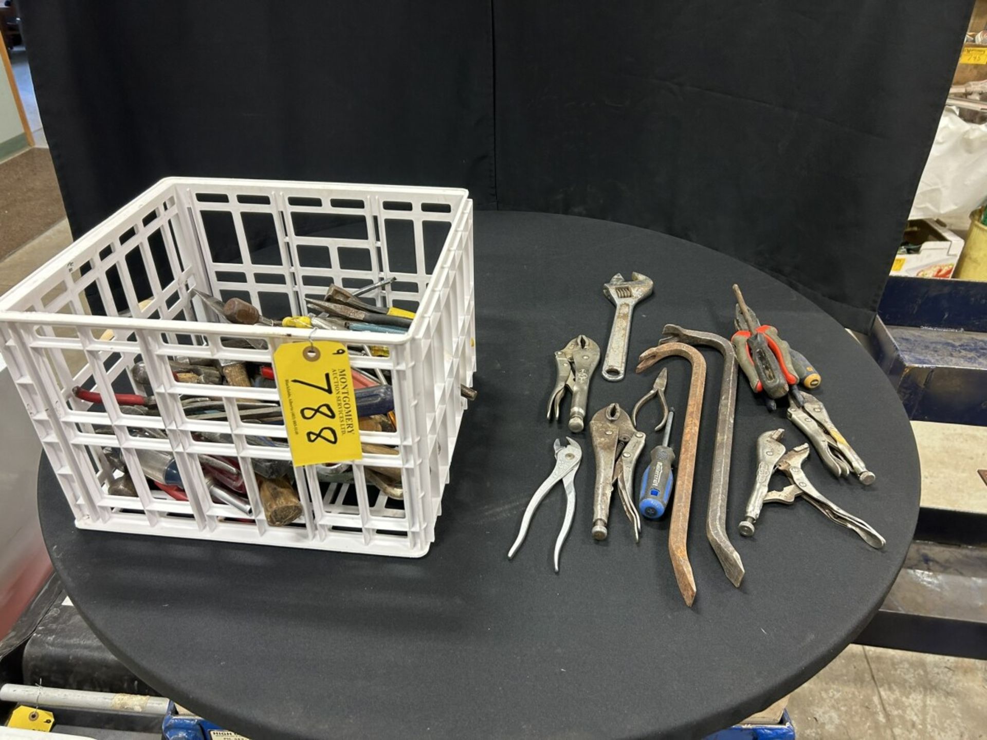 ASSORTED HAND TOOLS, CRESCENT WRENCHES, PLIERS, SCREWDRIVERS, ETC…