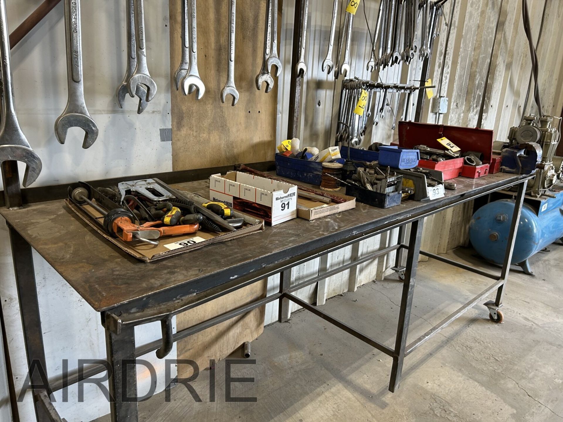 *OFFSITE* ROLLER STEEL WORK TABLE 96"X30"X38"H - Image 3 of 4