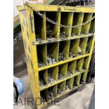 *OFFSITE* 24 COMPARTMENT STEEL BOLT BIN INCLUDED CONTENTS 40"X18"X54"
