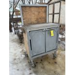 STEEL FRAMED WOODEN SHOP CABINET 37"X23"X40"