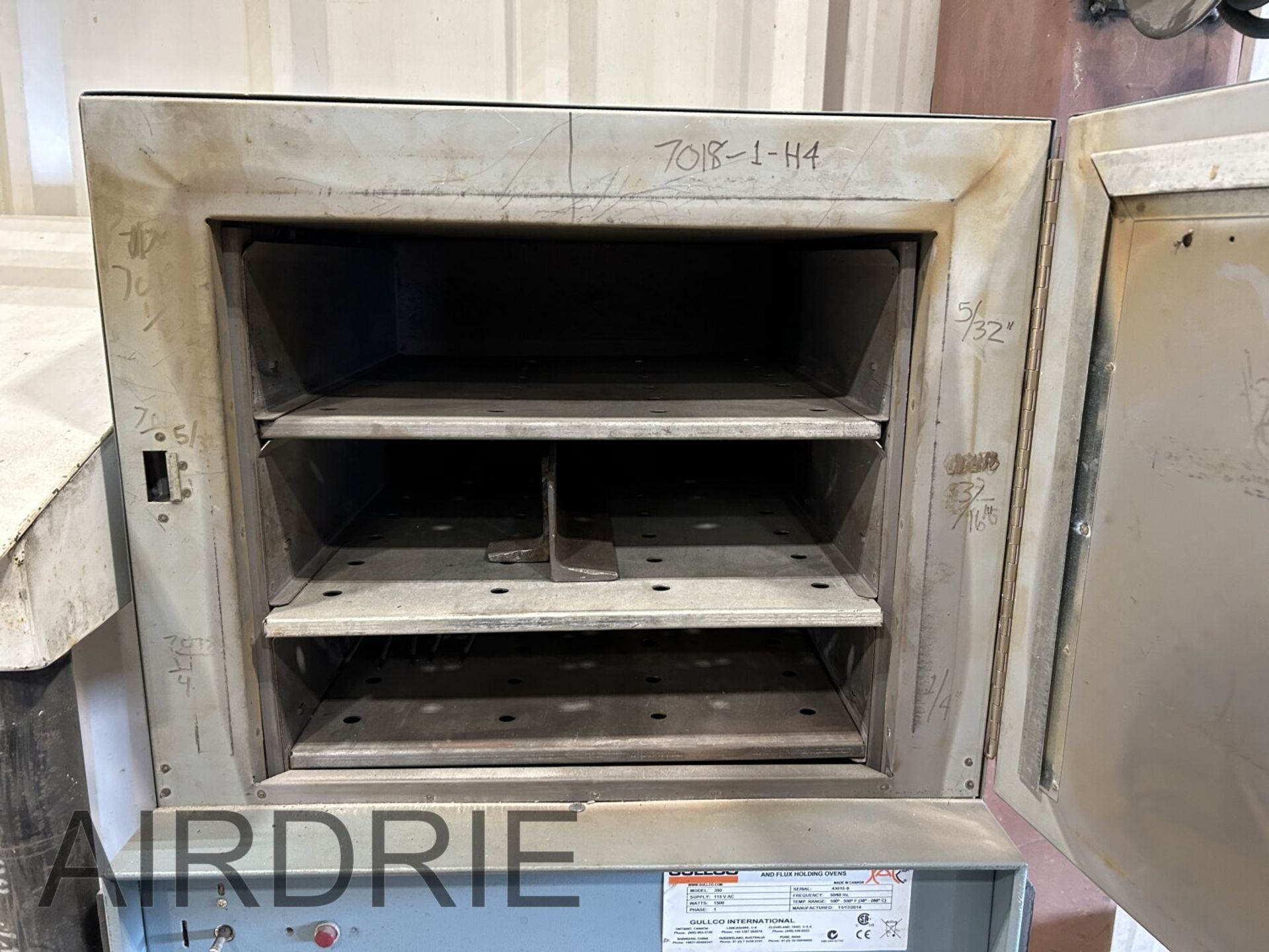 *OFFSITE* GULLCO 350 ELECTRODE STABILIZING OVEN W/ STEEL STAND, S/N 43010-9 - Image 4 of 6