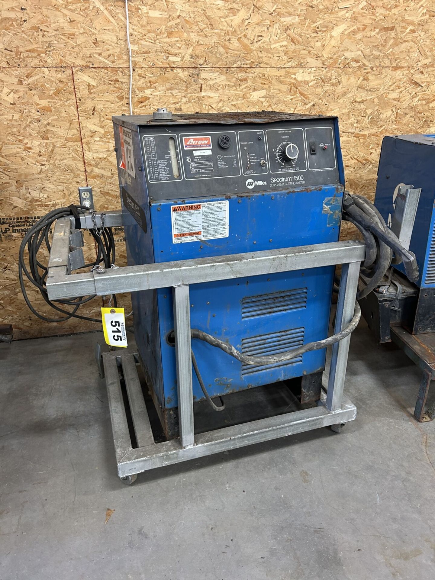 MILLER SPECTRUM 1500 DC PLASMA CUTTING SYSTEM, 3PH, S/N: JK709963 (UNTESTED)