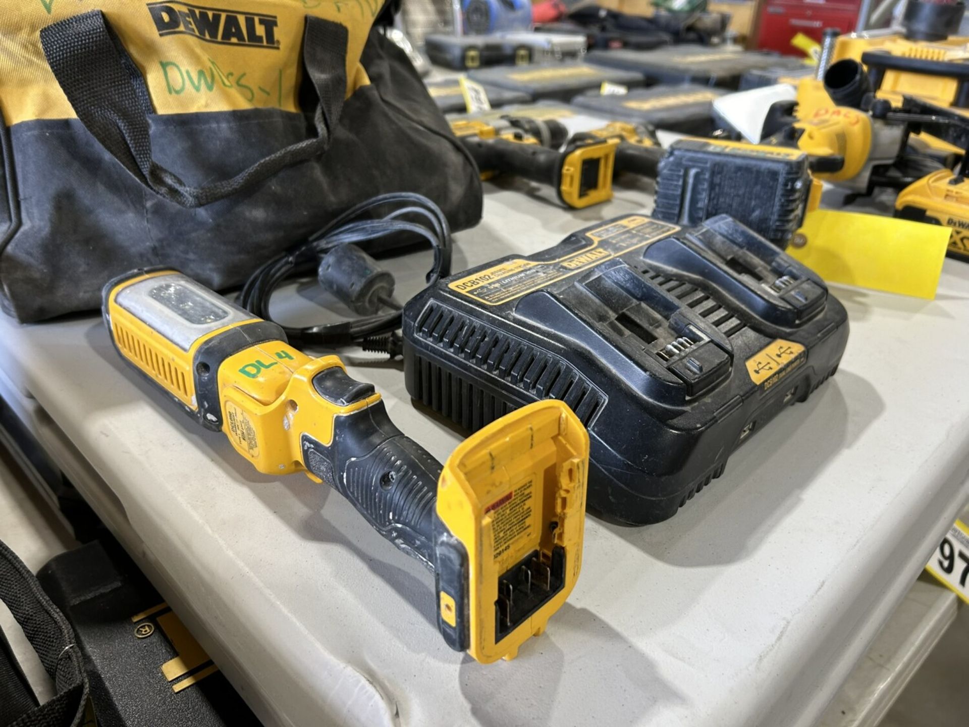DEWALT CORDLESS 4.25" CIRCULAR SAW, IMPACT DRIVER, DRILL, & LIGHT W/ BATTERY AND CHARGER - Image 10 of 10