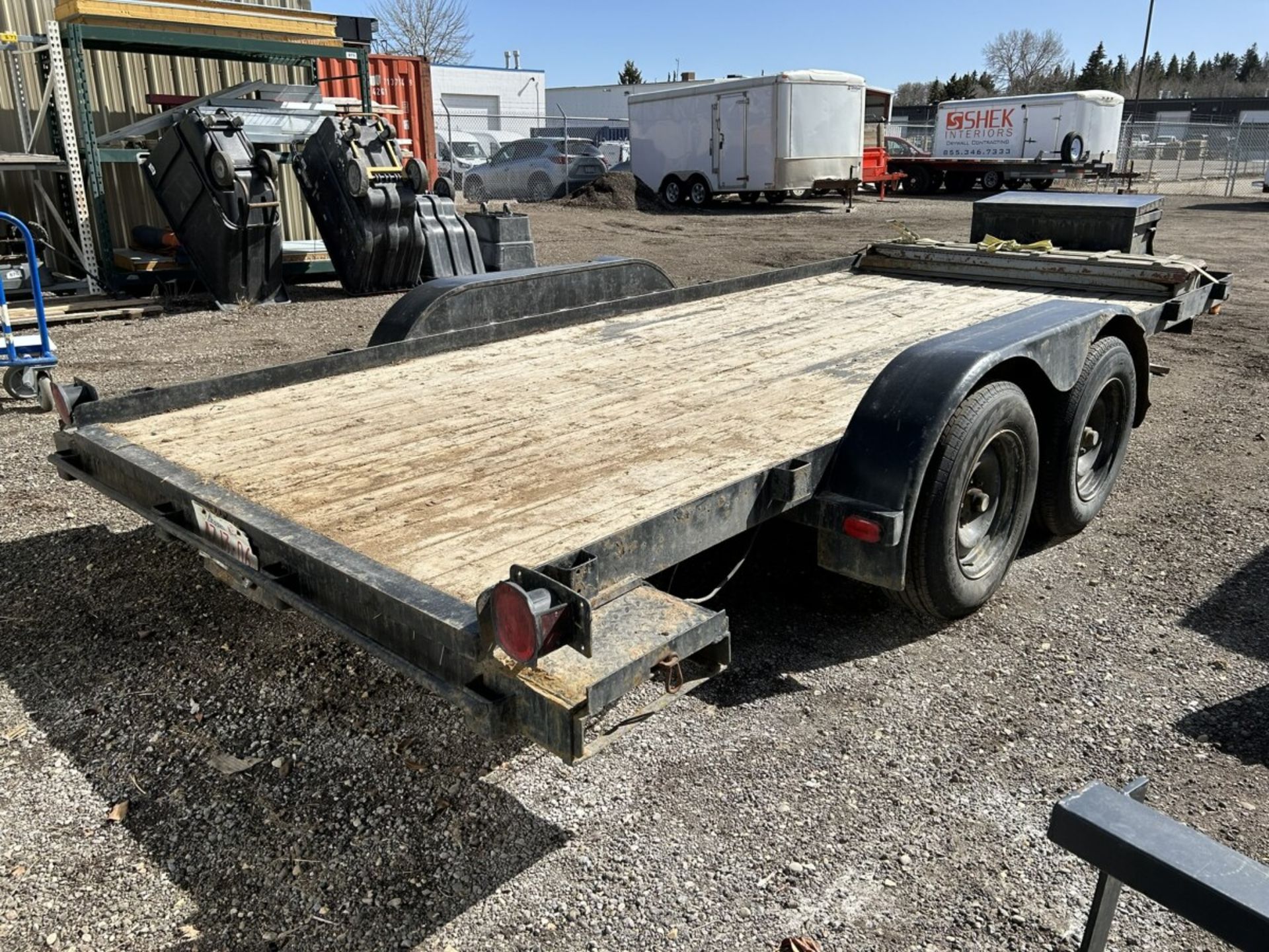 16 FT X 6.5 FT EQUIPMENT FLAT DECK TRAILER, T/A, W/ RAMPS - Image 10 of 11