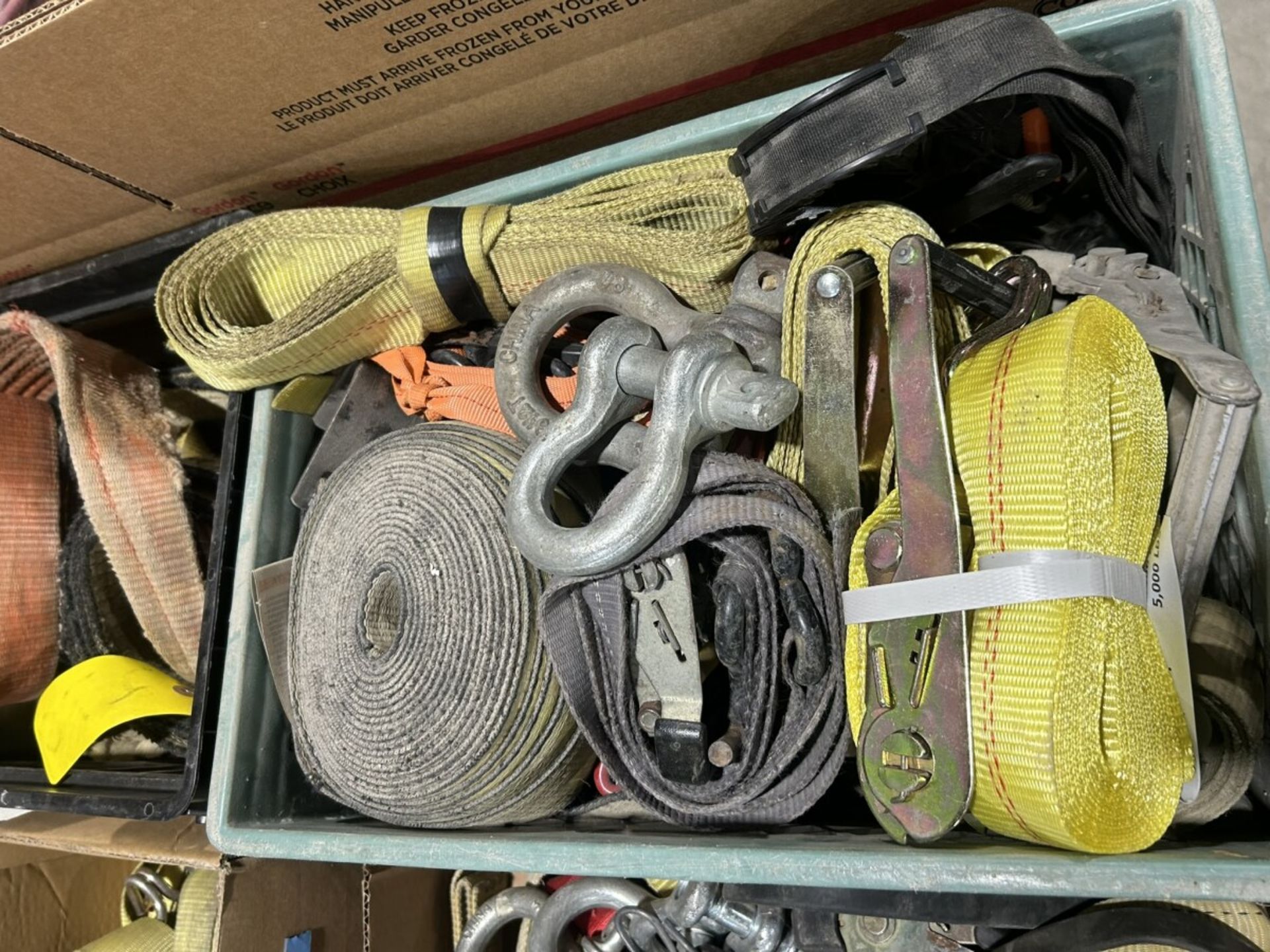 L/O ASSORTED WEB STRAPS, RATCHET STRAPS, SLINGS, TOW STRAPS, ETC. - Image 3 of 8