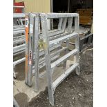 3 STURDY ALUMINUM 4 STEP SAWHORSES