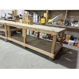 WOODEN ROLLING WORK TABLE 44"X96"X37"