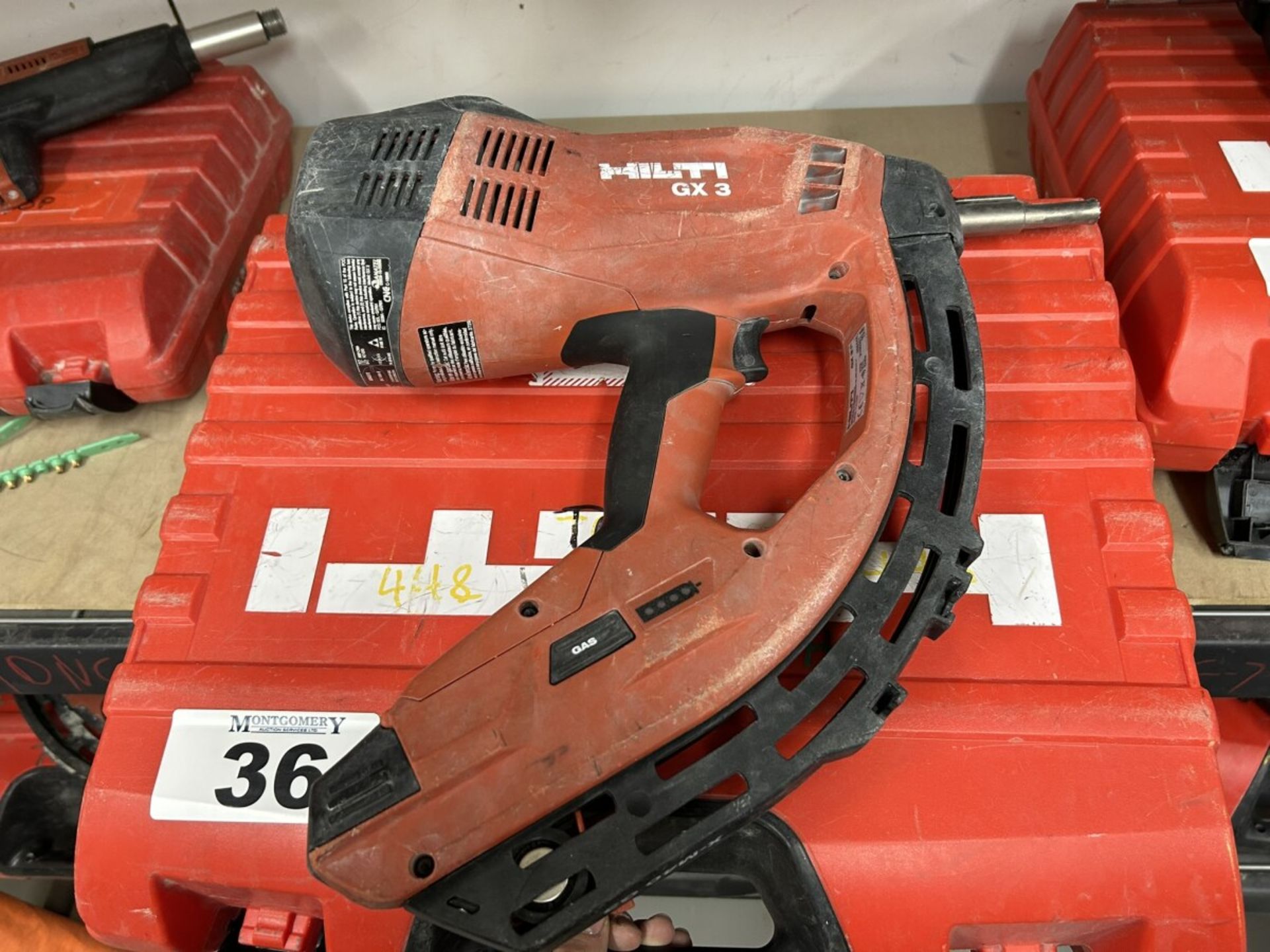 HILTI GX 3 GAS-ACTUATED FASTENING TOOL GAS NAILER WITH SINGLE POWER SOURCE FOR DRYWALL TRACK, - Image 3 of 6