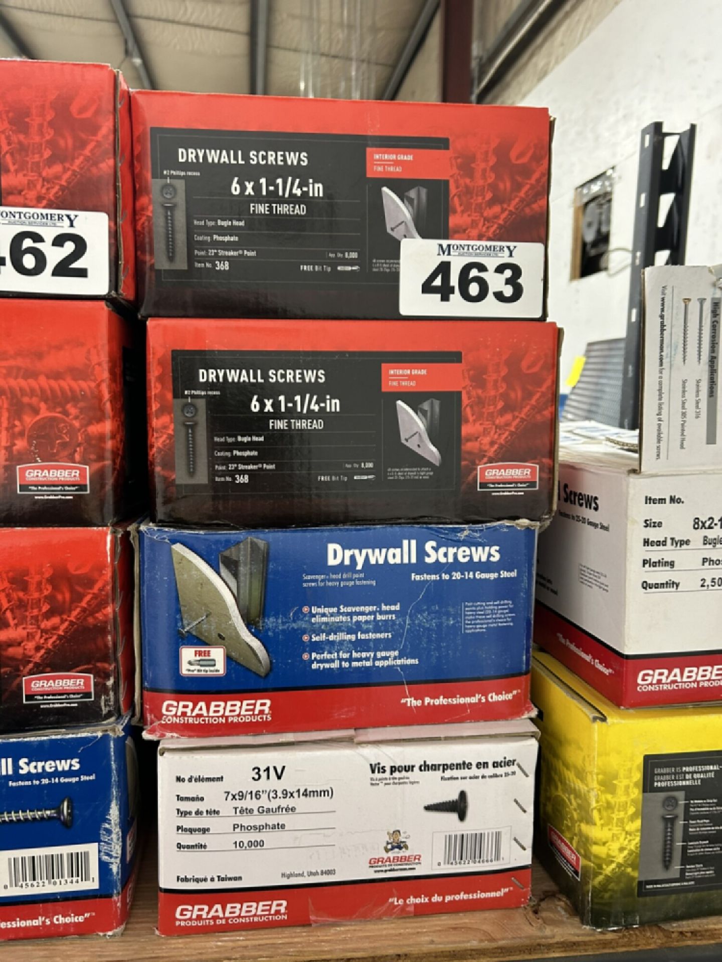 8-BOXES OF ASSORTED GRABBER DRYWALL SCREWS