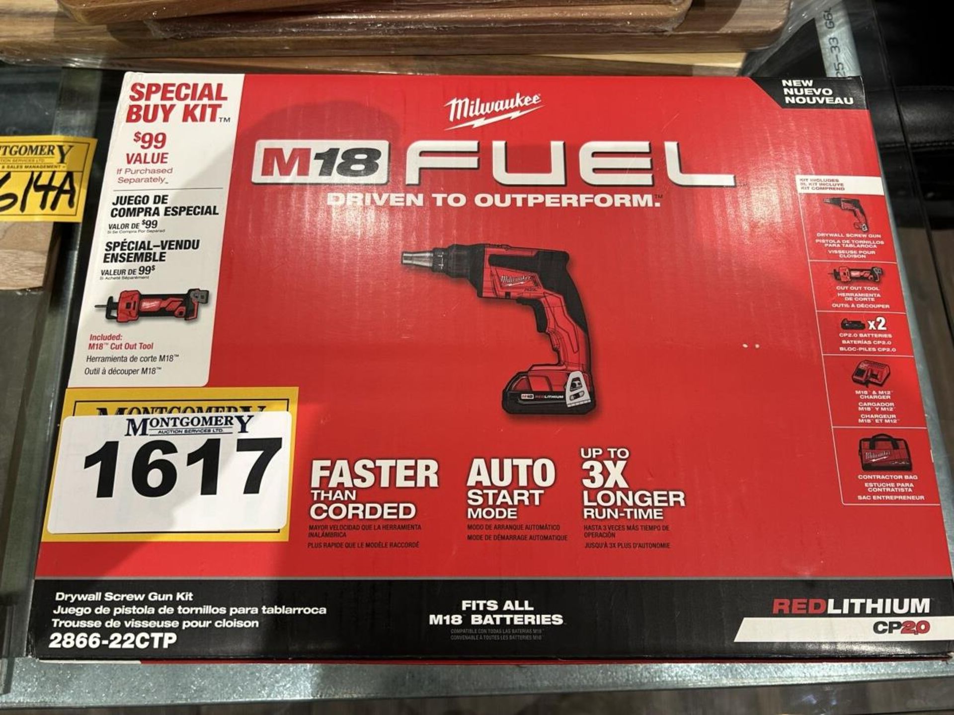 MILWAUKEE M18 FUEL CORDLESS SCREW GUN AND CUT OUT TOOL W/ 2 BATTERIES AND CHARGER (NEW IN BOX)
