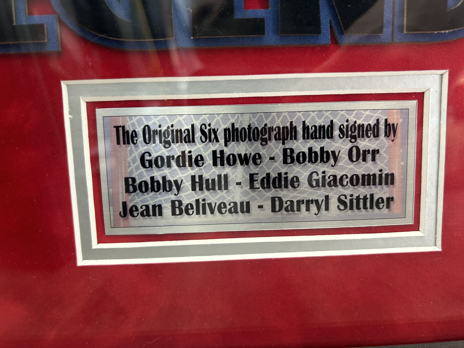 "THE ORIGINAL SIX" FOREVER LEGENDS SIGNED FRAMED PRINT - GORDIE HOWE, BOBBY HULL, BOBBY ORR, EDDIE - Image 9 of 12