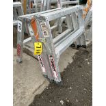 PAIR OF STURDY ALUMINUM 2 STEP SAWHORSES