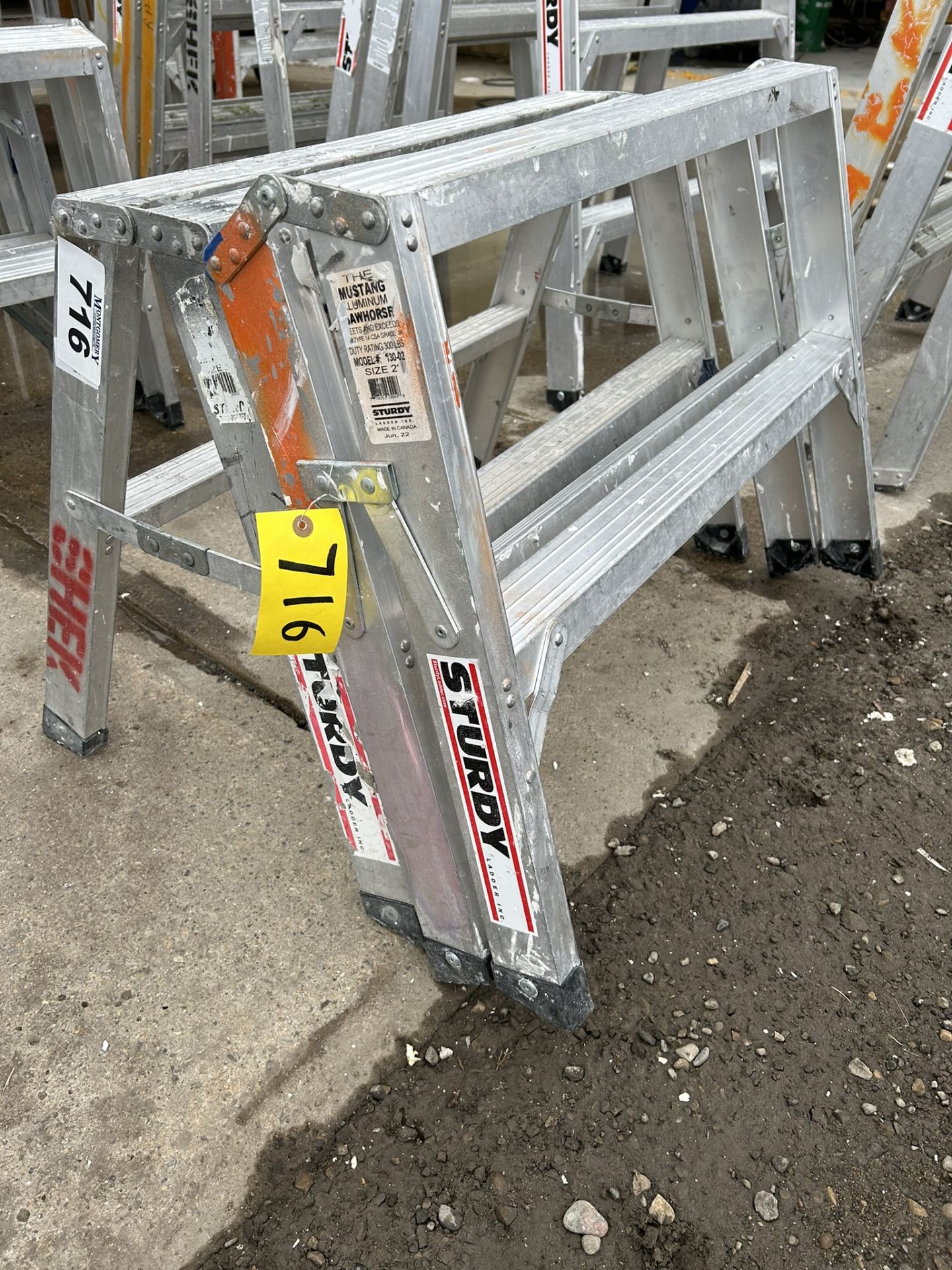 PAIR OF STURDY ALUMINUM 2 STEP SAWHORSES