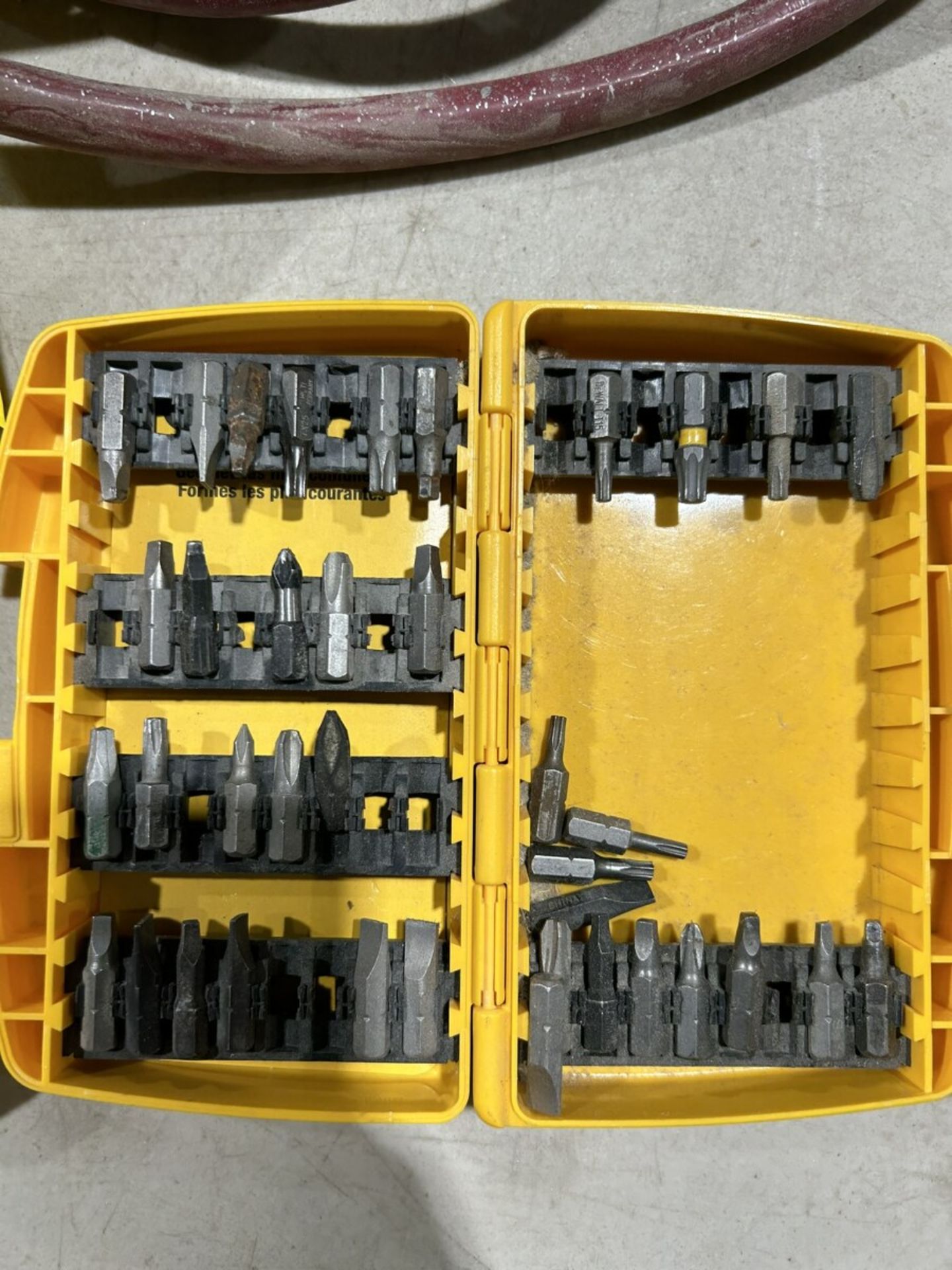 L/O ASSORTED DEWALT DRIVER BIT BOXES, DRIVER BITS, STANLEY POLY TOOL BOX - Image 9 of 14