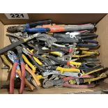 L/O ASSORTED PLIERS, SNIPS, ADJUSTABLE WRENCHES, ETC.