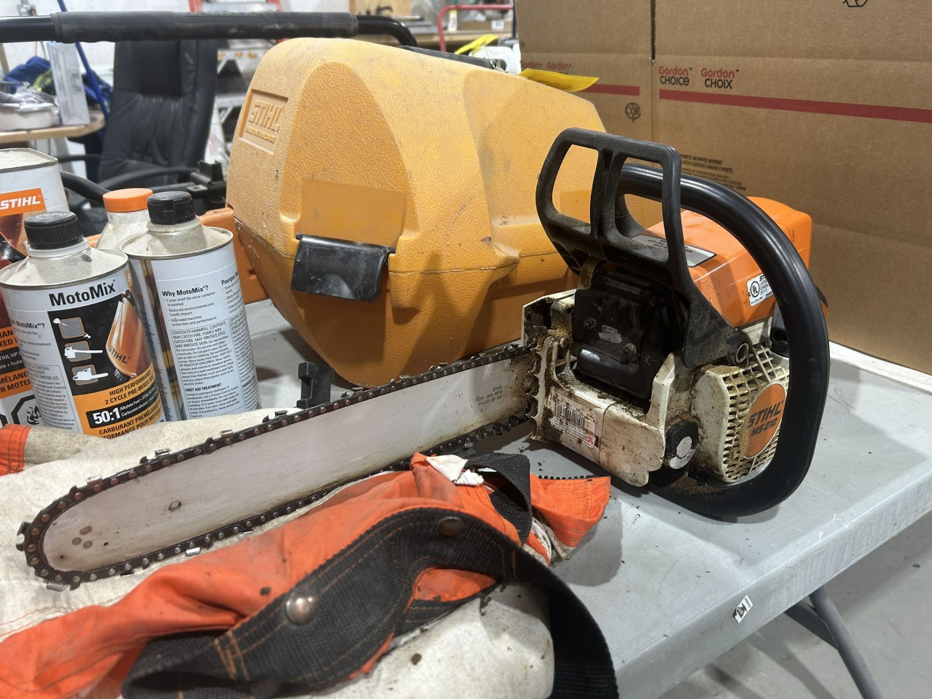 STIHL MS 210 CHAINSAW, FUEL, CHAPS, ETC. - Image 2 of 7