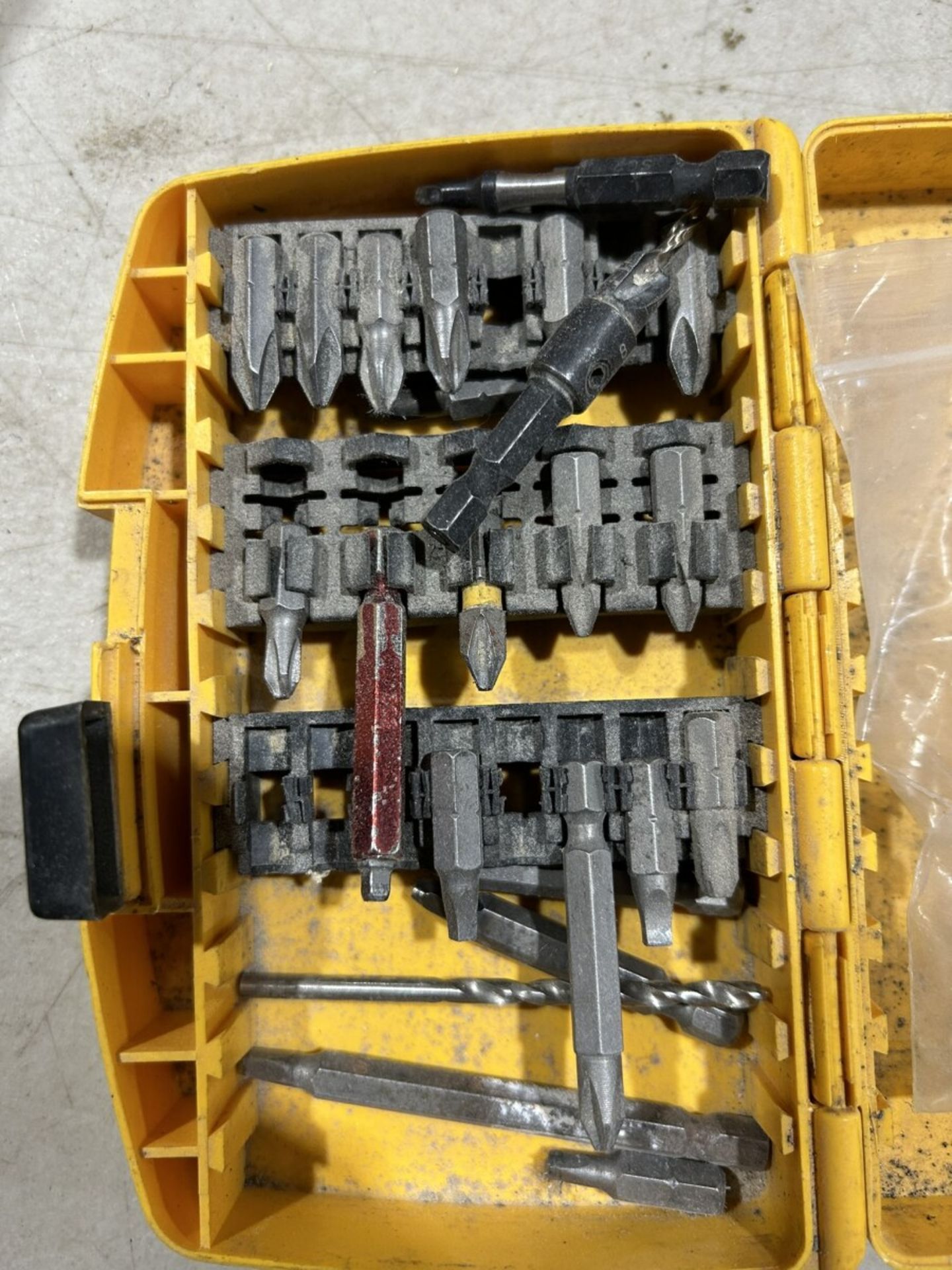 L/O ASSORTED DEWALT DRIVER BIT BOXES, DRIVER BITS, STANLEY POLY TOOL BOX - Image 12 of 14
