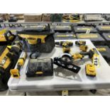 DEWALT CORDLESS 4.25" CIRCULAR SAW, IMPACT DRIVER, DRILL, & LIGHT W/ BATTERY AND CHARGER