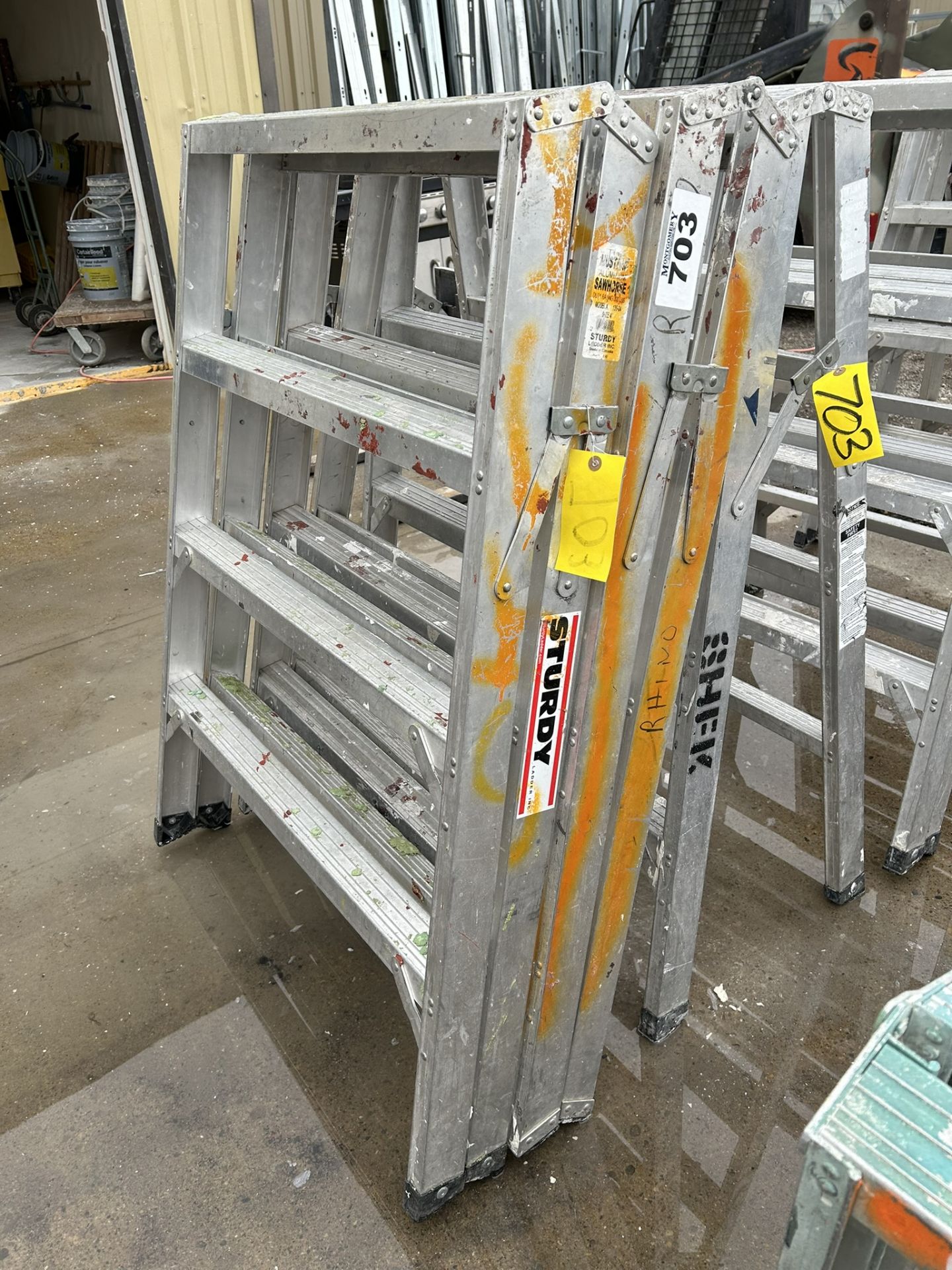 PAIR OF STURDY ALUMINUM 4 FT SAWHORSES