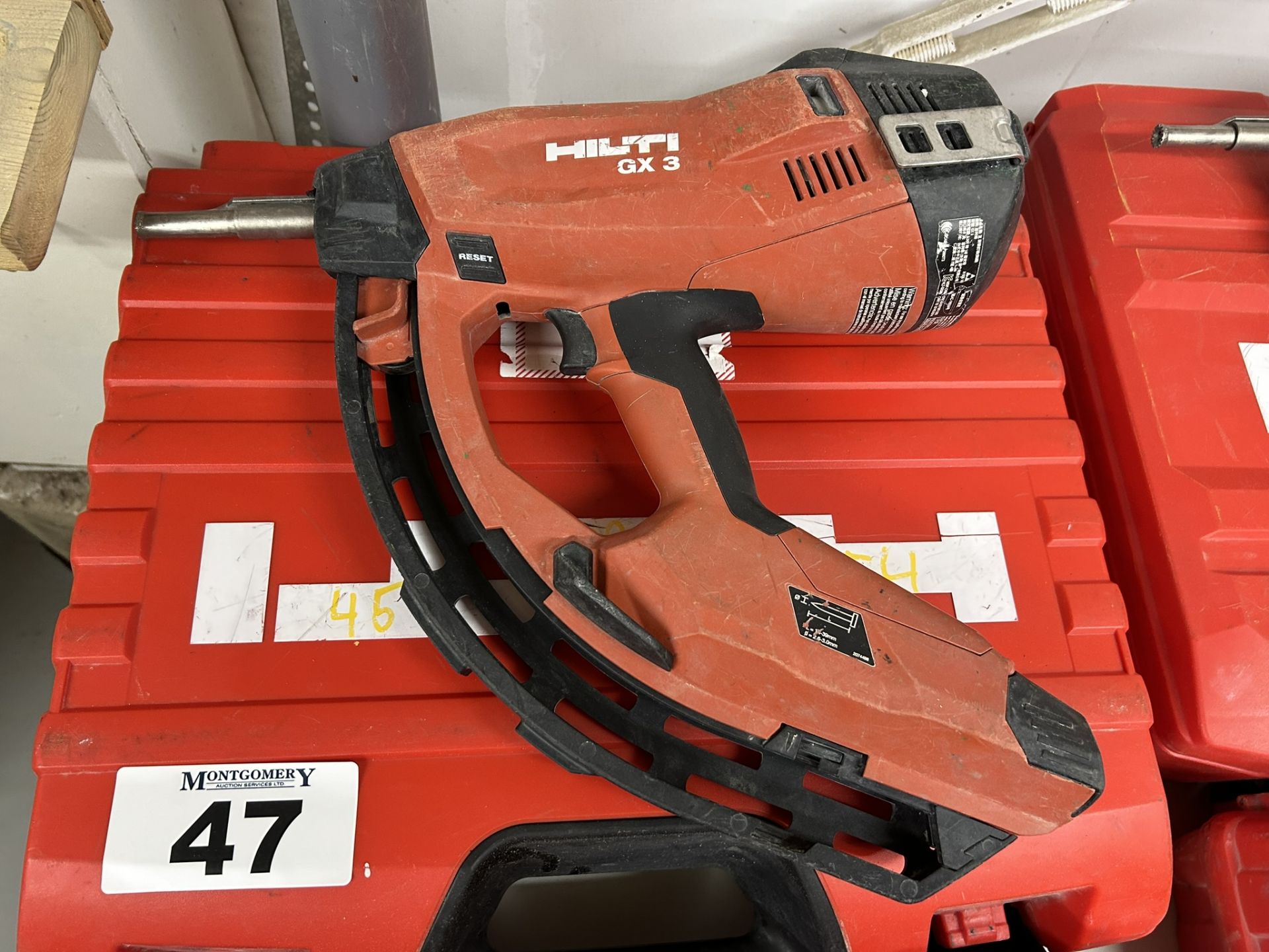 HILTI GX 3 GAS-ACTUATED FASTENING TOOL GAS NAILER WITH SINGLE POWER SOURCE FOR DRYWALL TRACK,