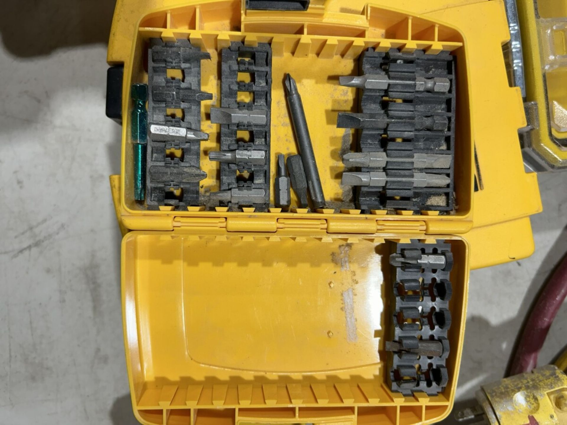 L/O ASSORTED DEWALT DRIVER BIT BOXES, DRIVER BITS, STANLEY POLY TOOL BOX - Image 6 of 14