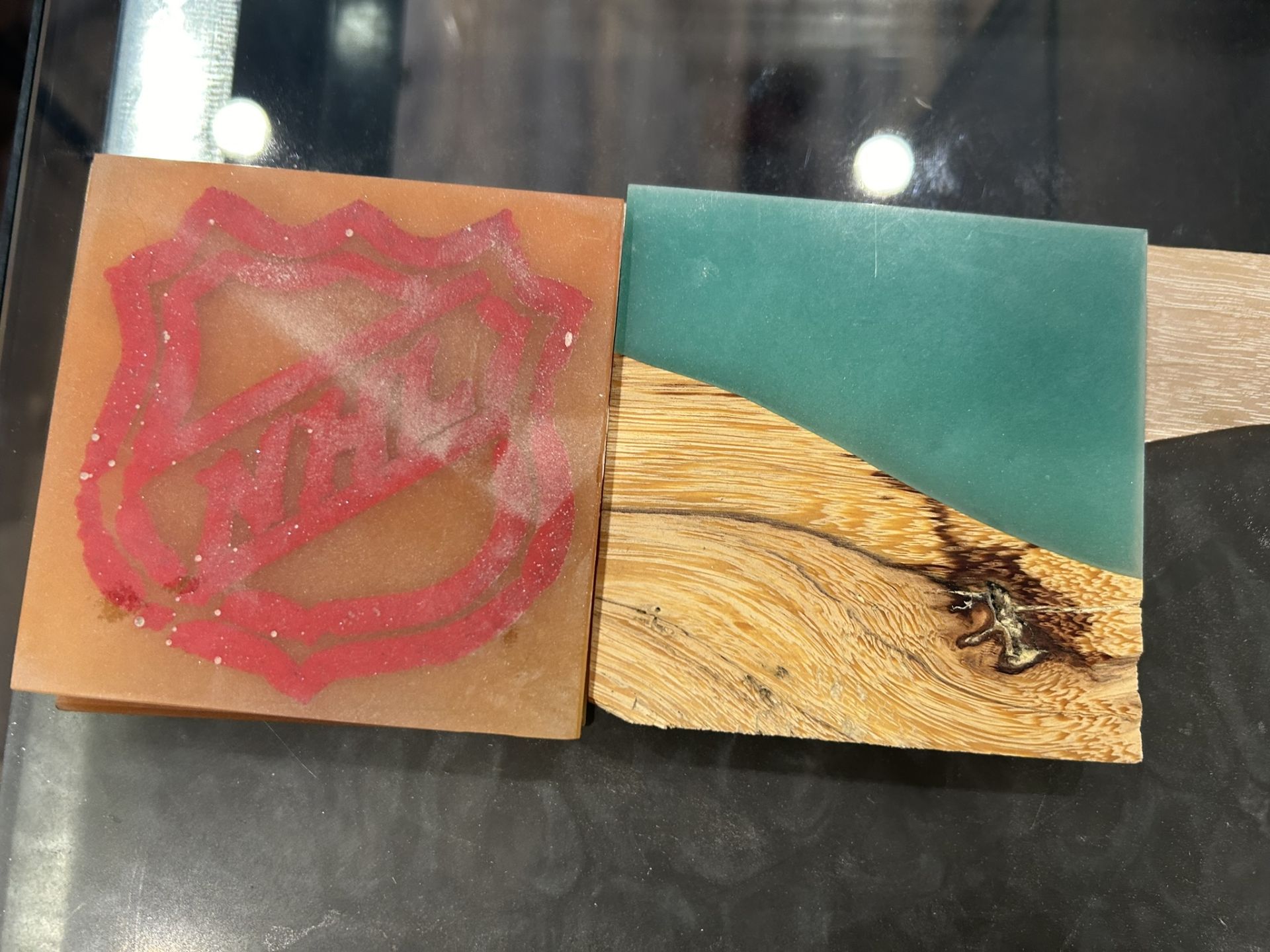 CUSTOM EPOXY/WOOD CUTTING BOARD AND ASSORTED COASTERS - Image 8 of 9