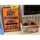 SIGNED TONY STEWART ROOKIE OF THE YEAR DIECAST NASCAR 1:24 SCALE AND SIGNED TONY STEWART PARKING