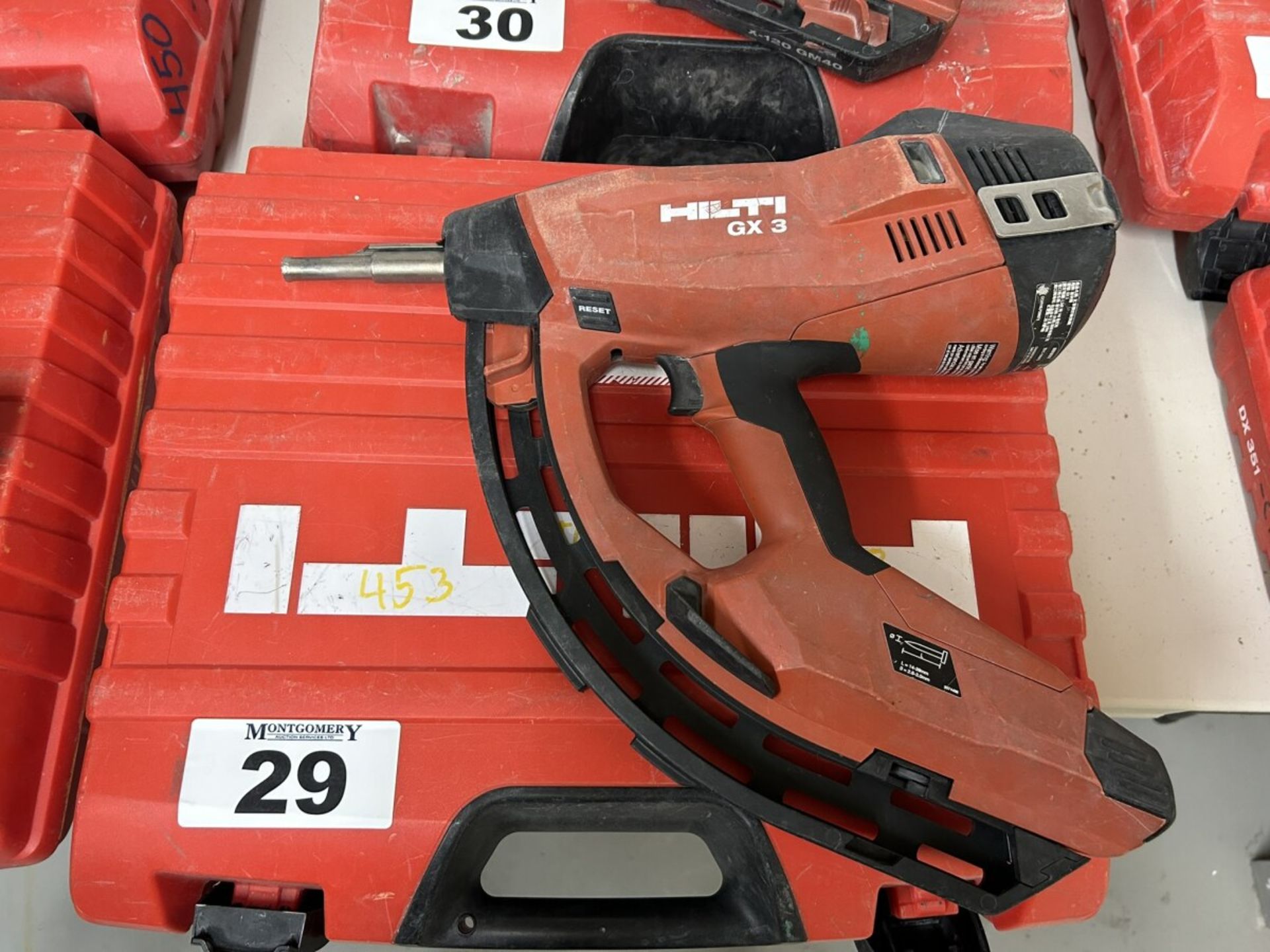 HILTI GX 3 GAS-ACTUATED FASTENING TOOL GAS NAILER WITH SINGLE POWER SOURCE FOR DRYWALL TRACK, - Image 2 of 7