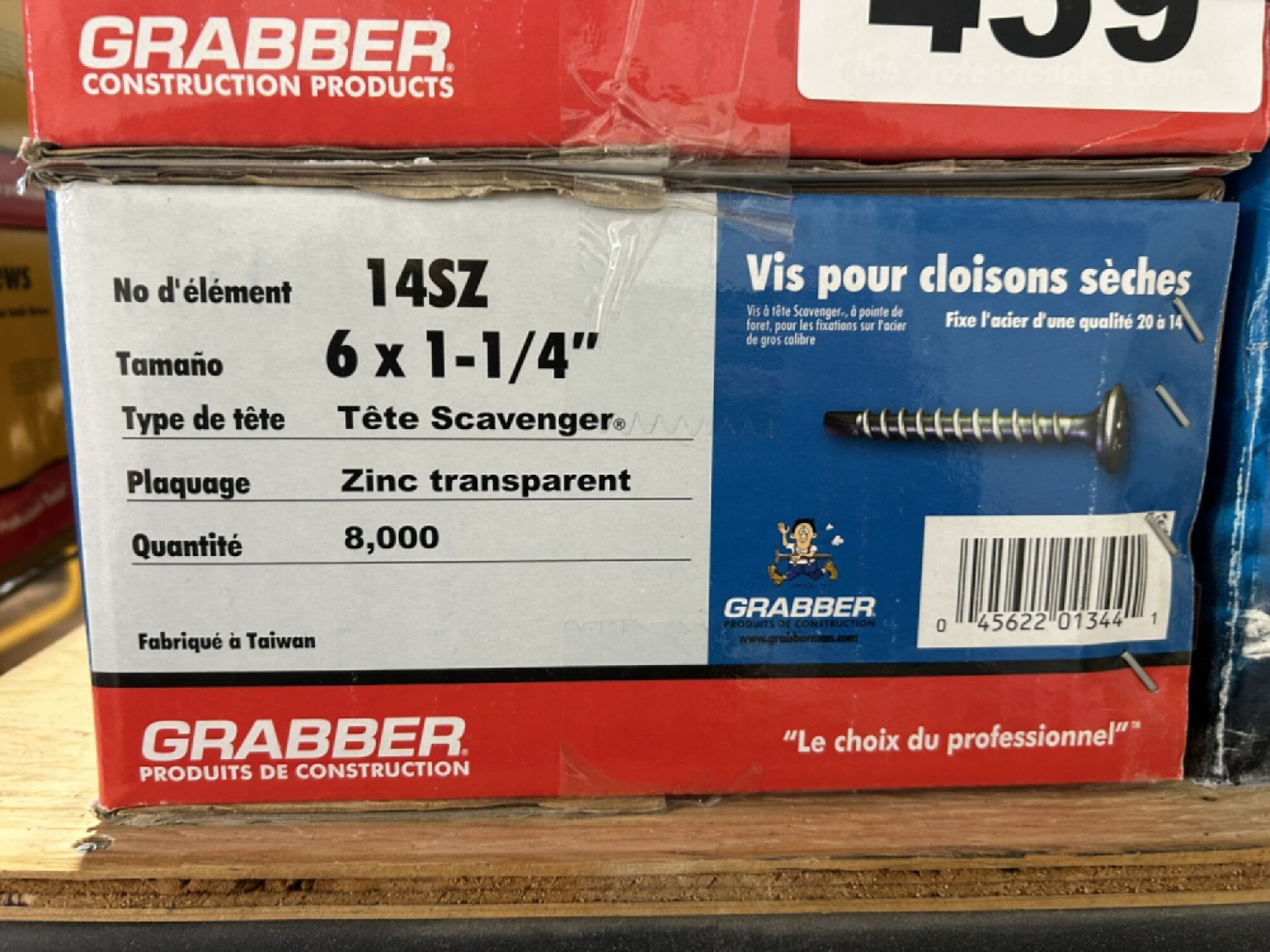 2-BOXES OF GRABBER 6X1.25" CLEAR ZINC DRYWALL SCREWS AND ASSORTED DRYWALL SCREWS - Image 2 of 5