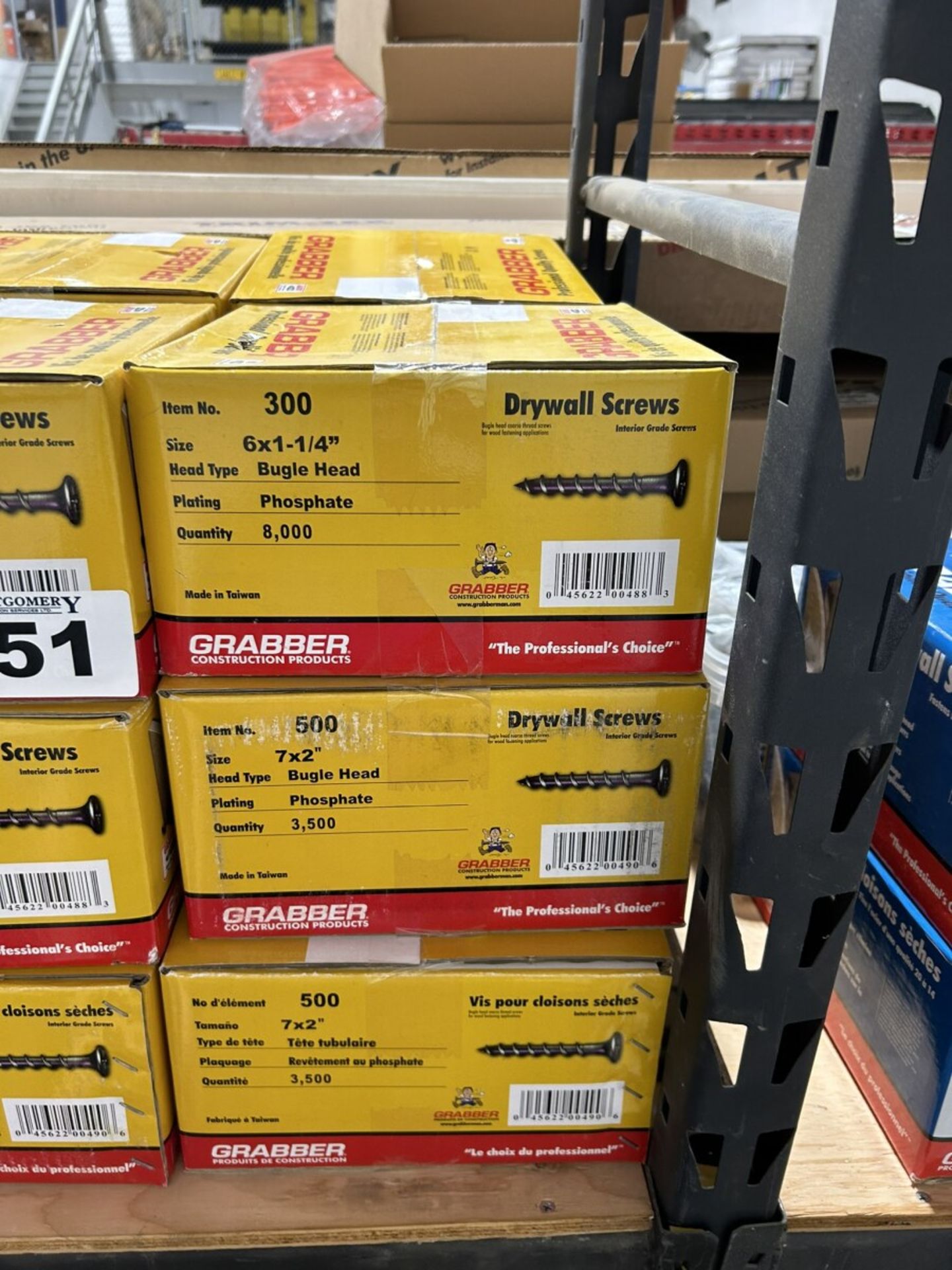 6-BOXES OF GRABBER 7X2" DRYWALL SCREWS (TIMES THE MONEY X6)