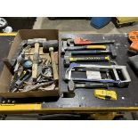 L/O ASSORTED HAND TOOLS, STEEL PIPE WRENCH, HACK SAWS, ETC.