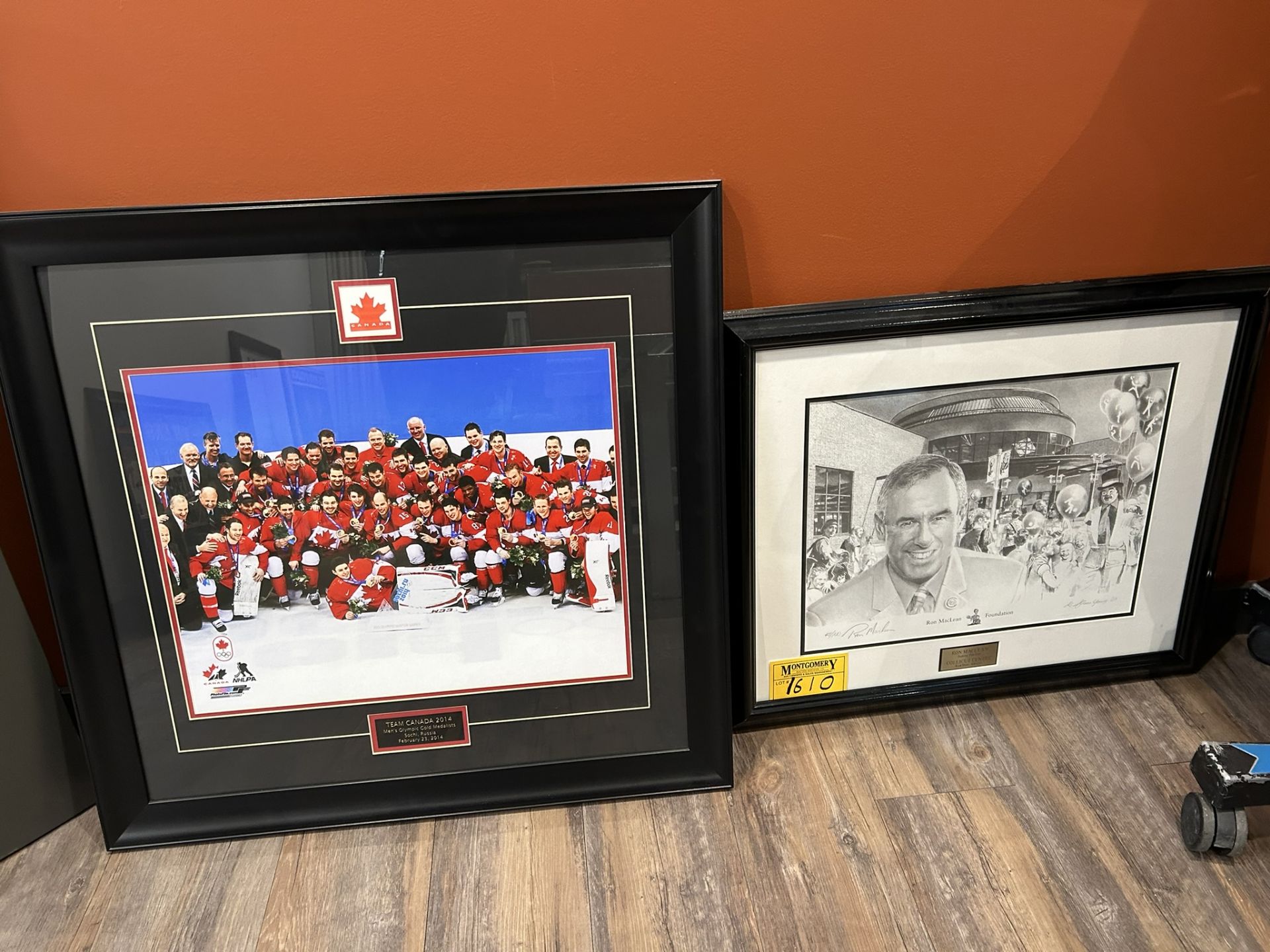 TEAM CANADA 2014 MEN'S OLYMPIC GOLD MEDAL CHAMPIONSHIP PRINT 29"X28" & RON MCLEAN COLLICUT CENTRE