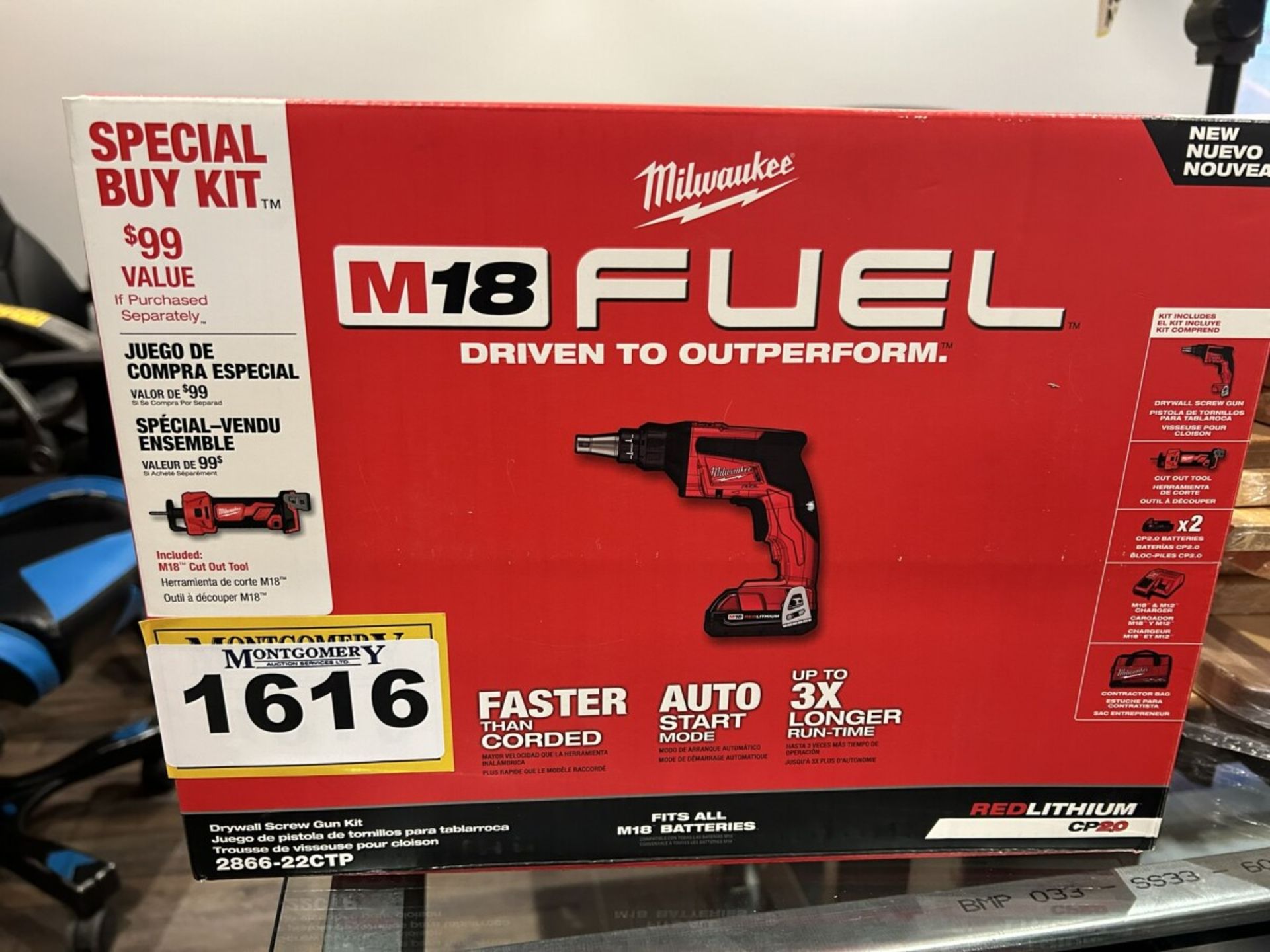 MILWAUKEE M18 FUEL CORDLESS SCREW GUN AND CUT OUT TOOL W/ 2 BATTERIES AND CHARGER (NEW IN BOX)