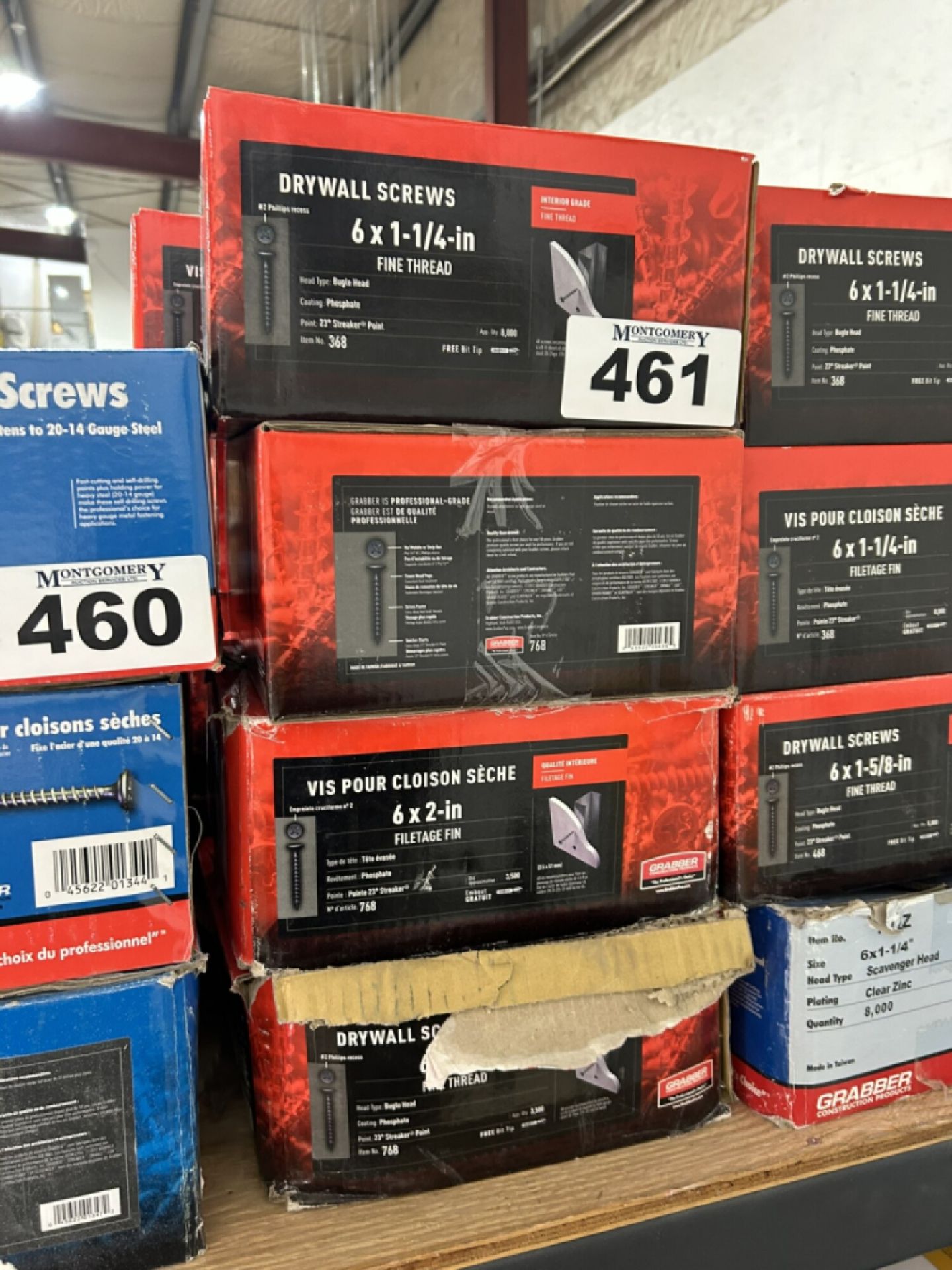8-BOXES OF ASSORTED GRABBER DRYWALL SCREWS