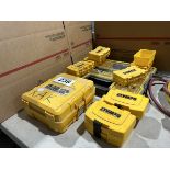 L/O ASSORTED DEWALT DRIVER BIT BOXES, DRIVER BITS, STANLEY POLY TOOL BOX