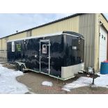 22 FT TNT TRAILERS ENCLOSED TRAILER CUSTOM FITTED ICE FISHING SHACK, (SOME CONTENTS NOT INCLUDED)