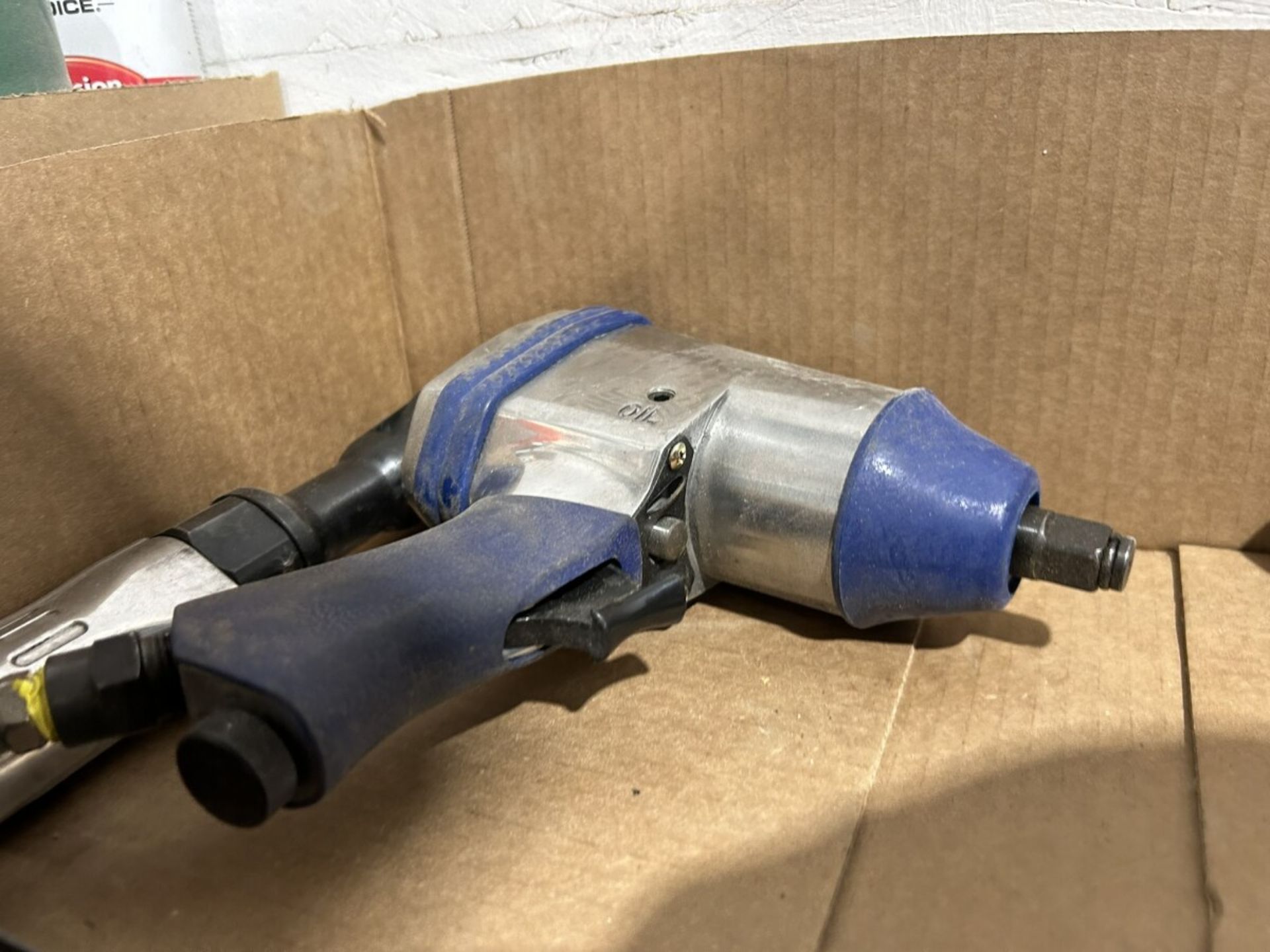 PNEUMATIC 1/2" IMPACT WRENCH, 3/8" RATCHET, DRILL, AND ASSORTED IMPACT SOCKETS - Image 4 of 9