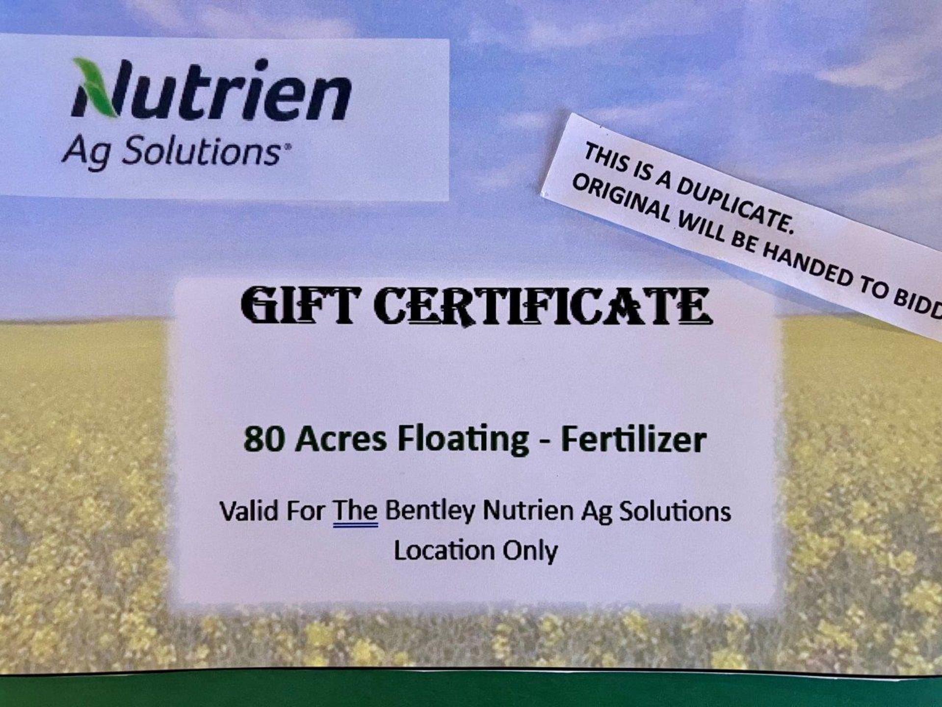 80 ACRES OF CUSTOM FLOATING GIFT CERTIFICATE - Image 2 of 2