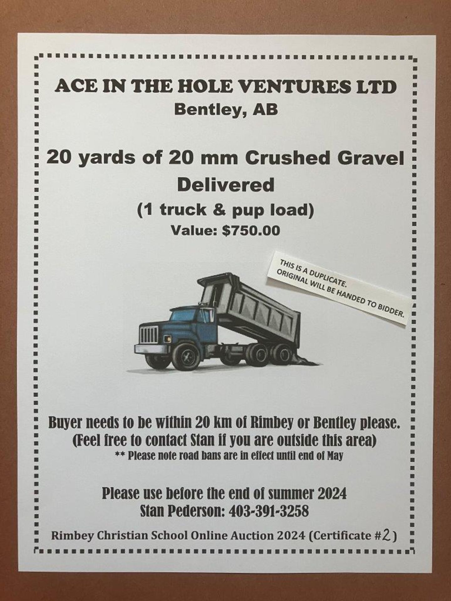 20 YARDS of 20mm CRUSHED GRAVEL - DELIVERED (1 Truck & Pup)